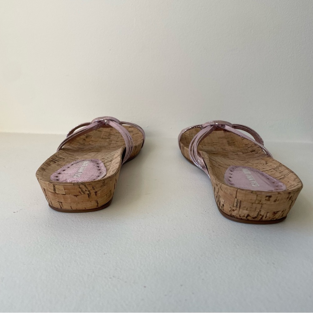 Gianni Bini Metallic Pink Open Toed Cork Sandal Size 9 - Picture 3 of 8